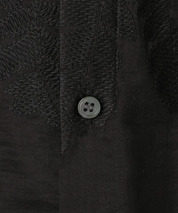 UNFILO L 【前後着用可能の2WAY仕様】ボタニカル エンブロイダリー ブラウス ブラック