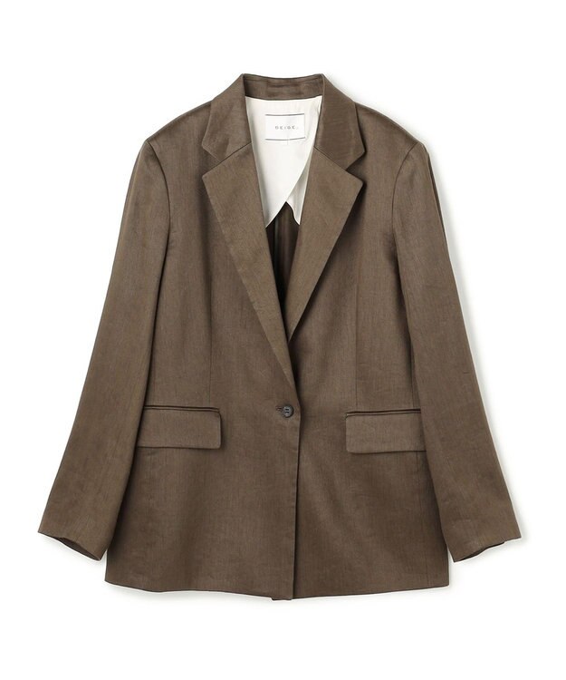 BEIGE， MICA / リネンブレンドテーラードジャケット Khaki