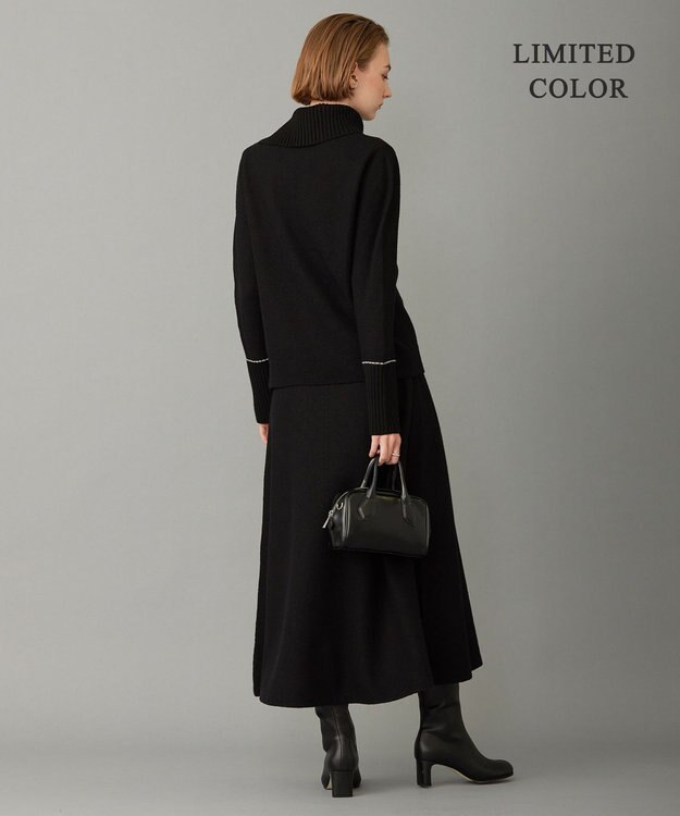 ICB L ミルドウール ニットスカート ブラック系［WEB限定］