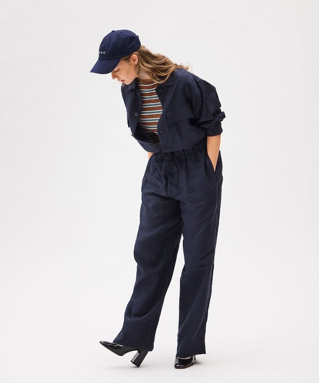 LENO LINEN WORK SHIRTS《UNISEX》リネンワークシャツ NAVY