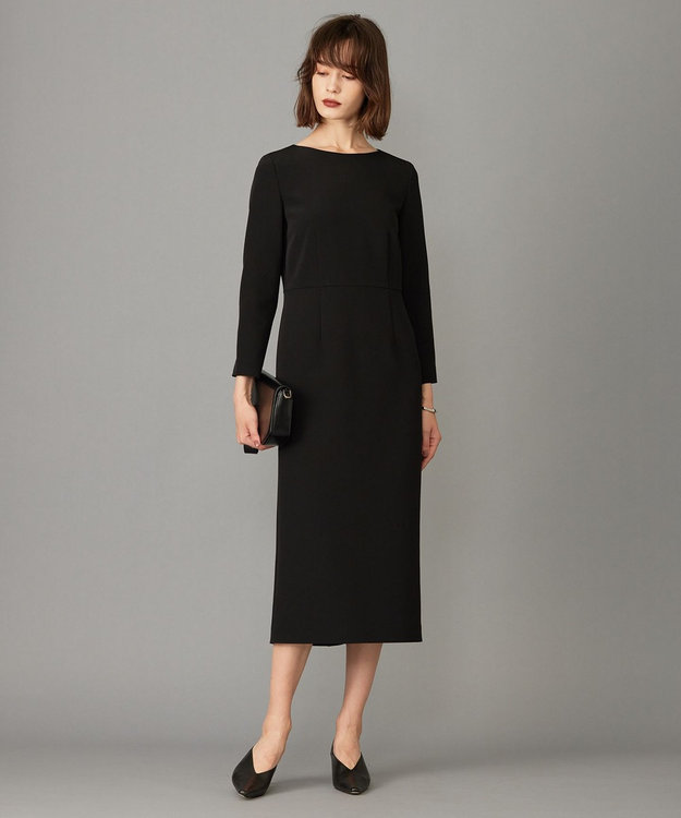 ICB 【洗える・ブラックフォーマル】 TaPeダブルクロス ワンピース ブラック系