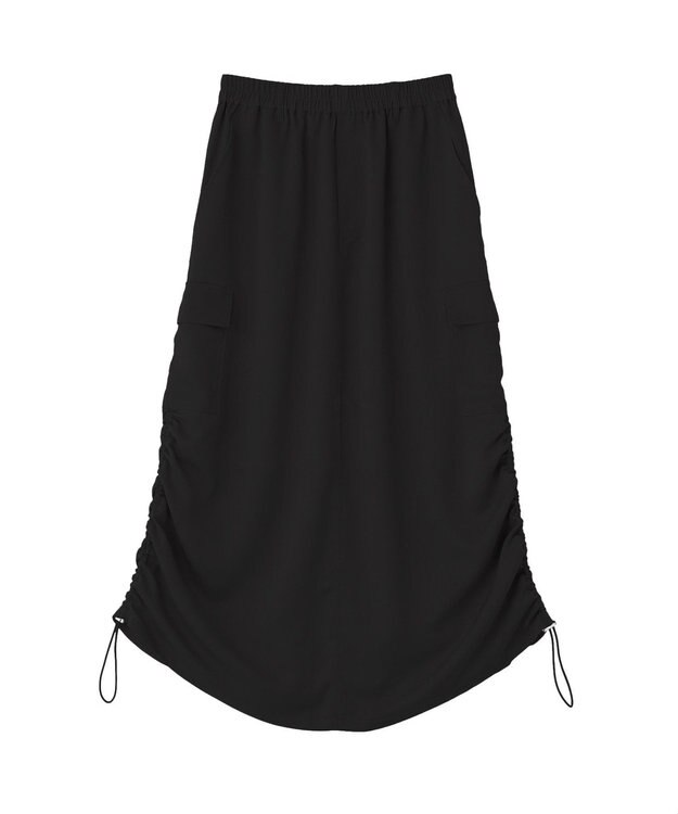 Green Parks サテンカーゴスカート Black