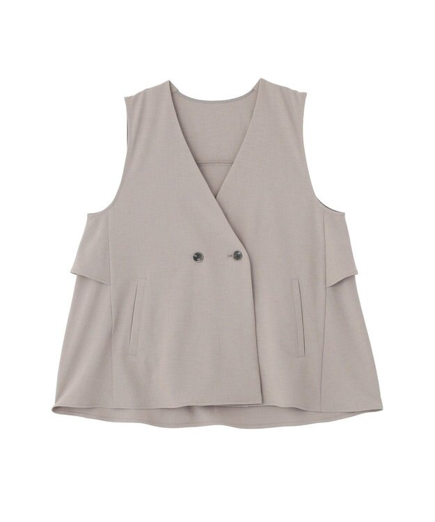 Green Parks イージーケアバックフリルジレ Gray Mixture