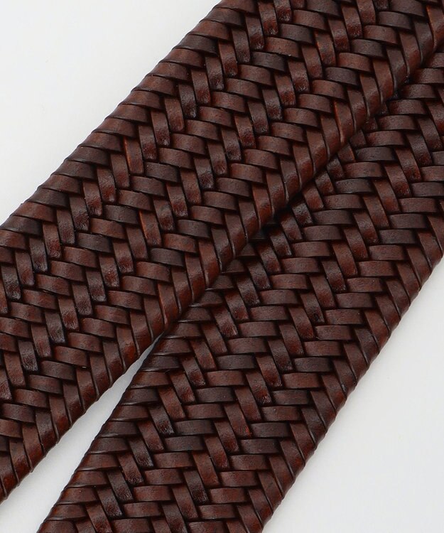 JOSEPH ABBOUD 【キングサイズ・イタリア素材・ストレッチ・日本製】 ストレッチレザー ベルト ダークブラウン系