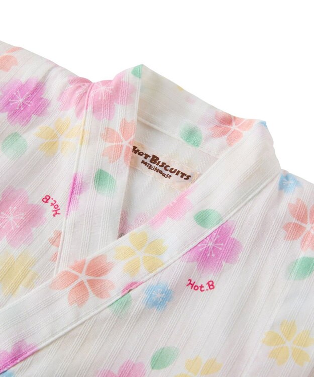 MIKI HOUSE HOT BISCUITS 【80-120cm】総柄 甚平スーツ ピンク