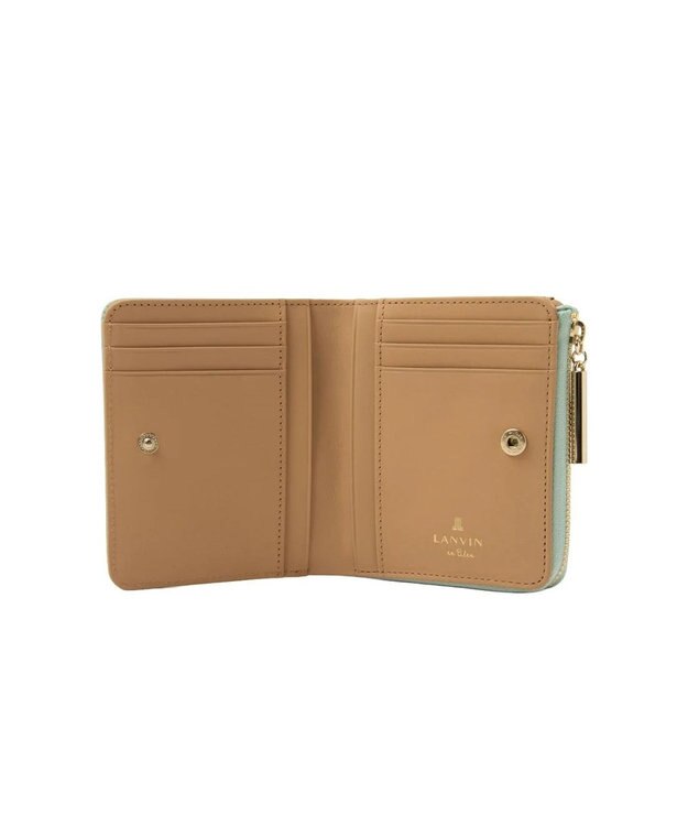 LANVIN en Bleu リュクサンブールハート 二つ折りLファスナー財布 ミント