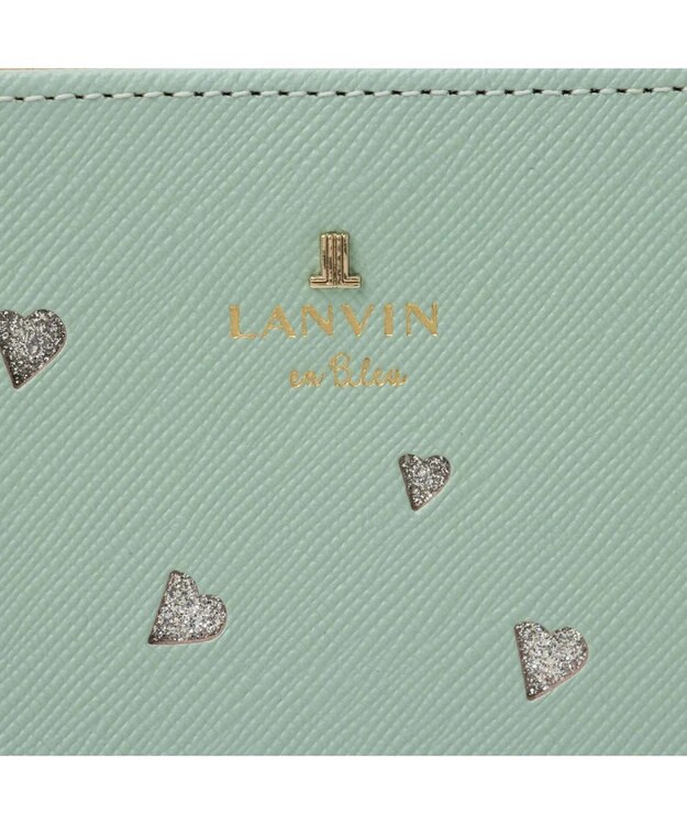 LANVIN en Bleu リュクサンブールハート 二つ折りLファスナー財布 ミント