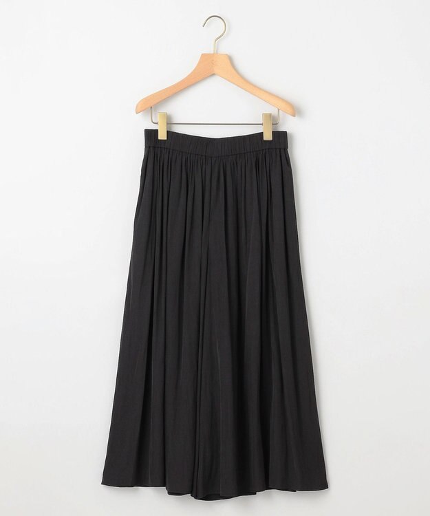 組曲 L 【WEB限定カラーあり】ギャザーライトデシン パンツ ブラック系