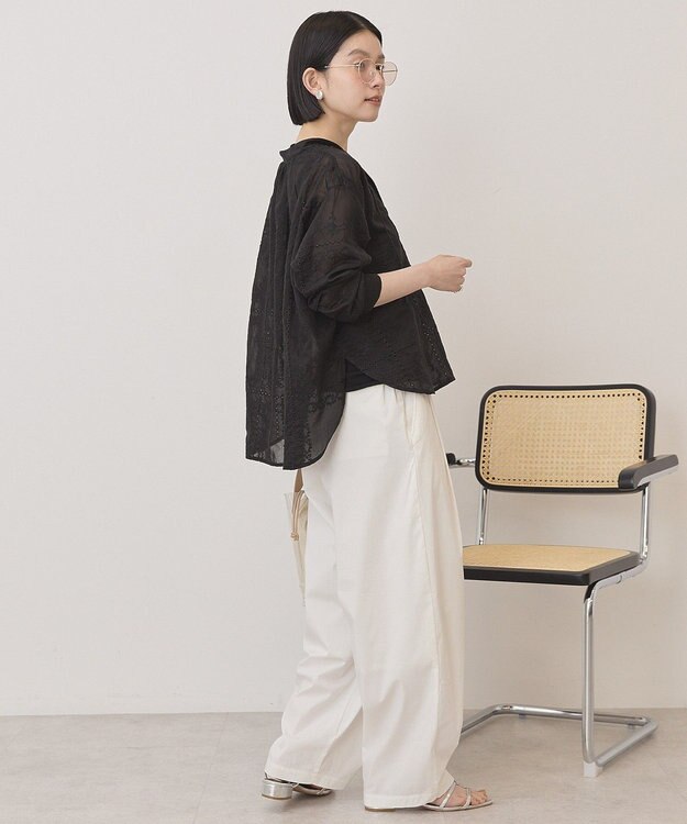 AMERICAN HOLIC スキッパーレースブラウス Black