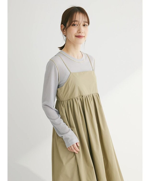 Green Parks ナイロンキャミワンピース Beige