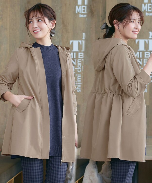 Tiaclasse 【新色追加・洗える・撥水】ドロストマウンテンパーカー ベージュ