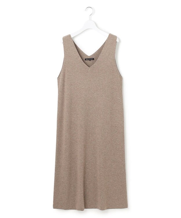 23区 L 【洗える】レイヤードニットツイン ワンピース ブラウン系