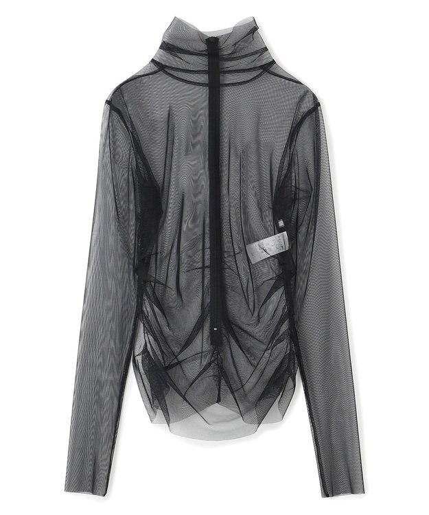 BEIGE， 【洗える・Precious 7月号掲載】TAMARIX / ストレッチチュールハイネックブラウス Black