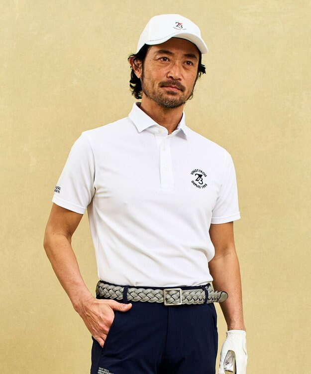 23区GOLF 【MEN】エイトムーブカノコ ストレッチポロシャツ ホワイト系