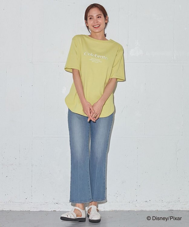 ANY Disney100thデザイン 半袖Tシャツ イエローグリーン