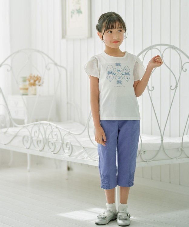 組曲 KIDS 【150-160㎝】スズランプリント Tシャツ オフホワイト