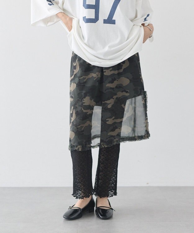 earth music&ecology 【WEB限定】レイヤードスカート(Short) Camouflage