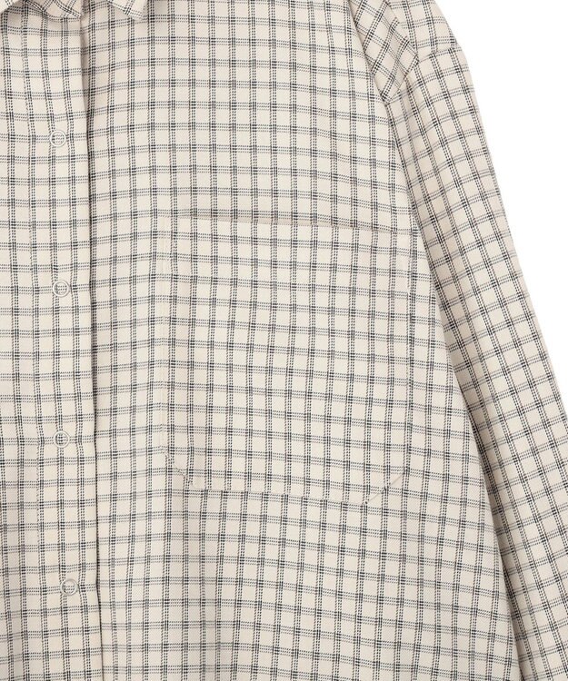 AMERICAN HOLIC ミニチェックショート丈シャツ Ivory