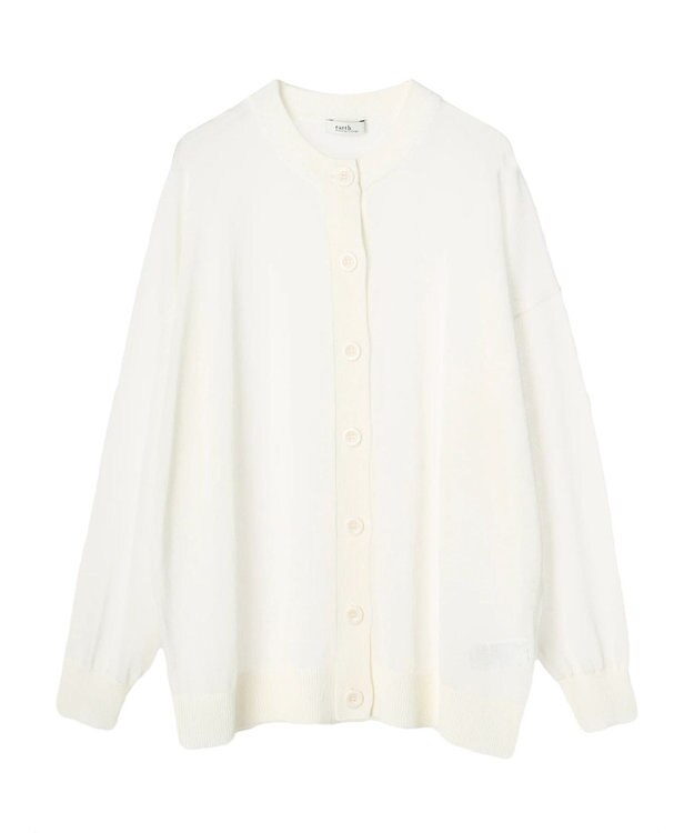 earth music&ecology シアーニットカーディガン White