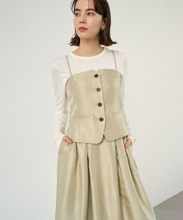 UNFILO 【STORY×UNFILOコラボ】ビスチェセットアップ 3点セット シャンパンベージュ