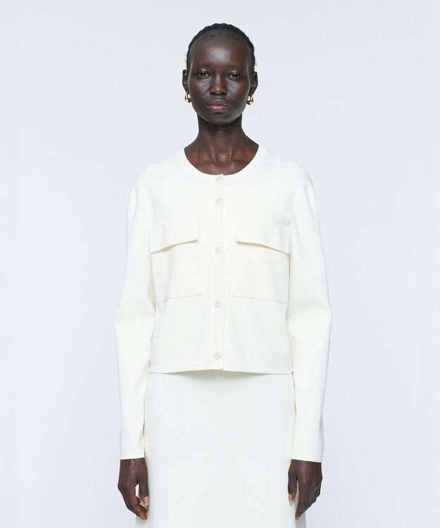 JOSEPH フルニードルビスコース　ニットジャケット Ivory