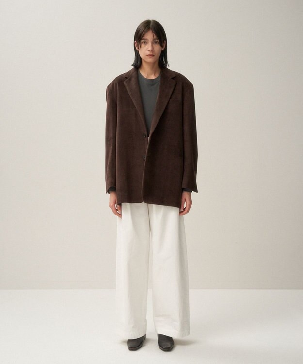 ATON NIDOM COTTON | タックワイドパンツ WHITE