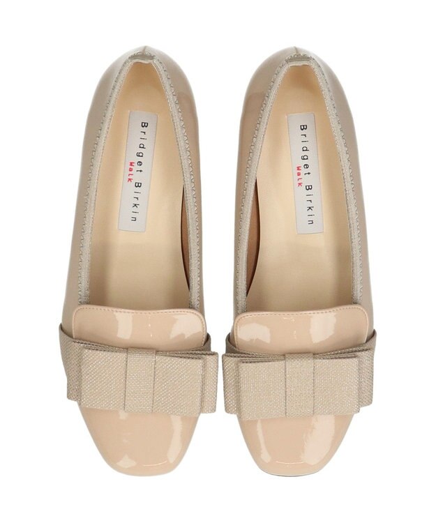 Bridget Birkin ＜3E＞【Bridget Birkin Walk】スクエアオペラコンフォートシューズ ベージュエナメル