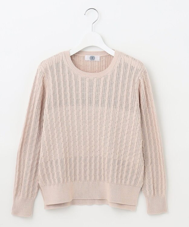 J.PRESS LADIES L 【洗える】 ギザマーセライズコットン ニット ピンク系