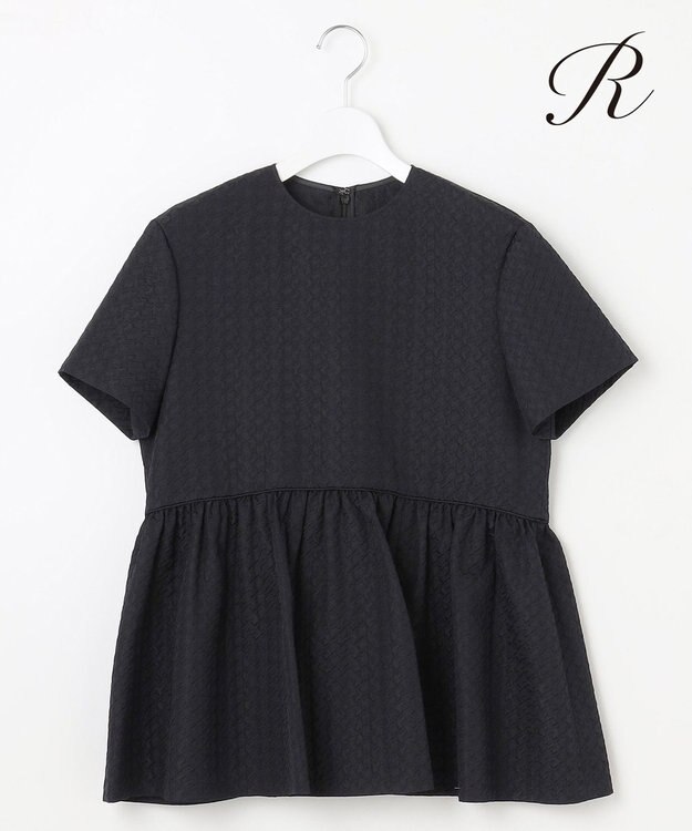 Drawer ドゥロワー　ウールギャザーブラウス　バックペプラムブラウス　シルク Drawer ドゥロワー ウールギャザーブラウス バックペプラムブラウス