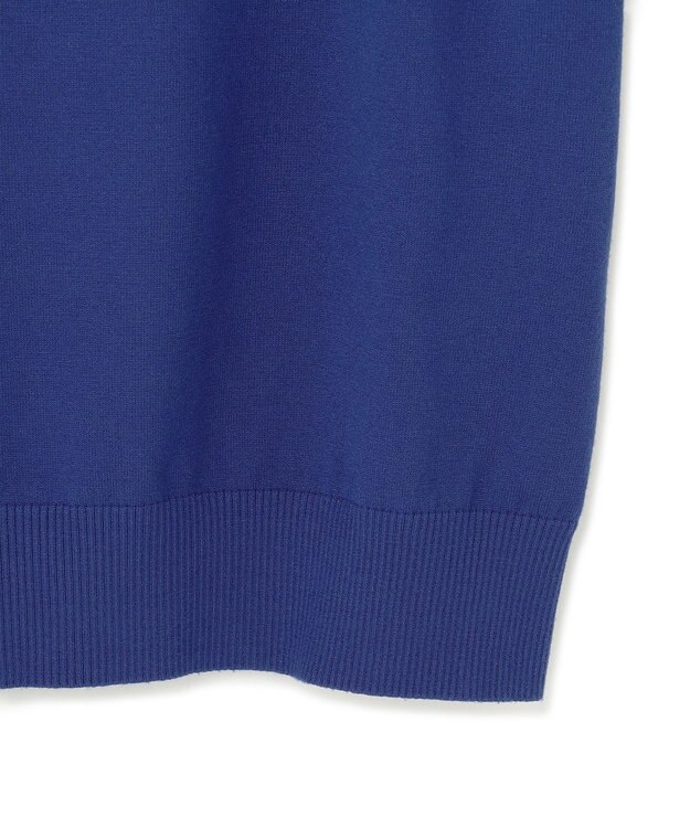 23区 【洗える】ヴィスコースストレッチ 半袖 ニット ブルー系