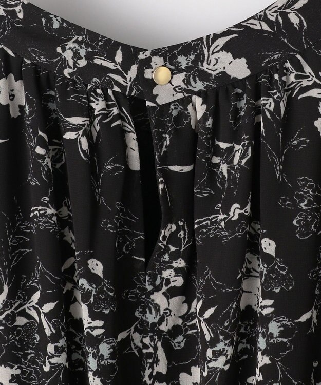 ANY SIS 【洗える】フラワープリント ワンピース ブラックベース