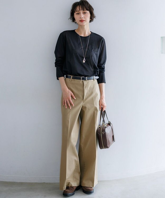 23区 L 【先行予約】シアー ロングスリーブ Tシャツ ブラック系