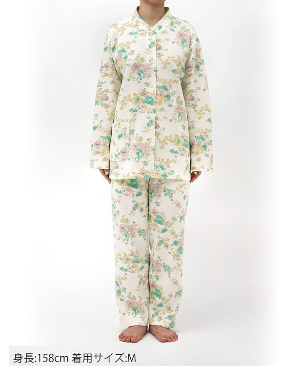 Wing パジャマ 綿100%(本体肌側) あったか 冬 長袖 長ズボン レディース EP6019 ウイング／ワコール クリーム