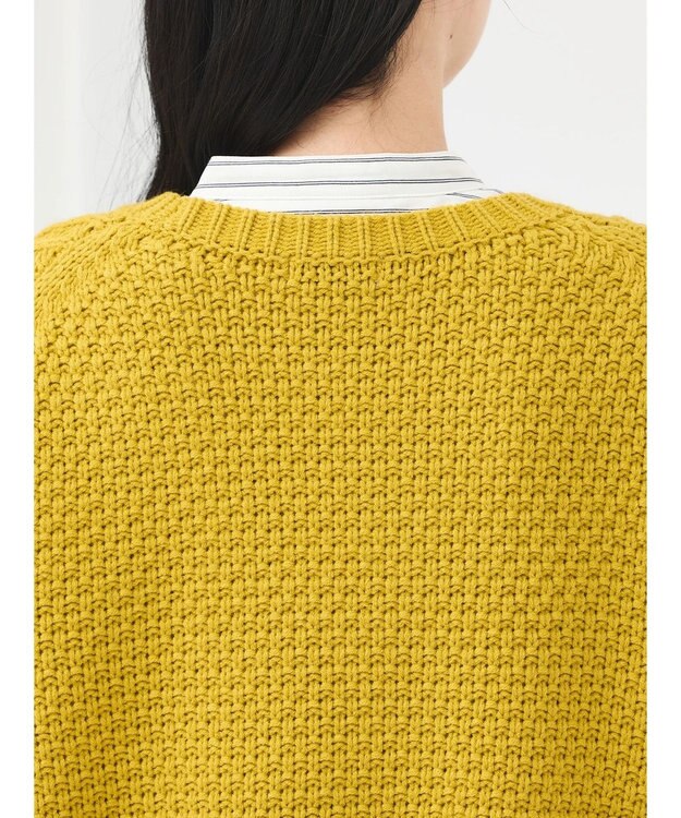 earth music&ecology ウォッシャブルケーブルプルオーバー Mustard