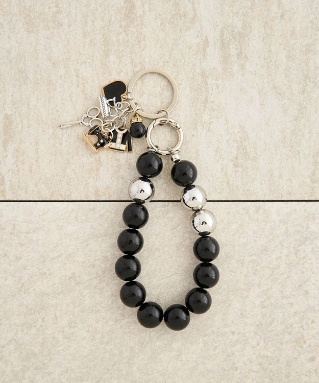 YECCA VECCA パール×エナメルチャーム Black