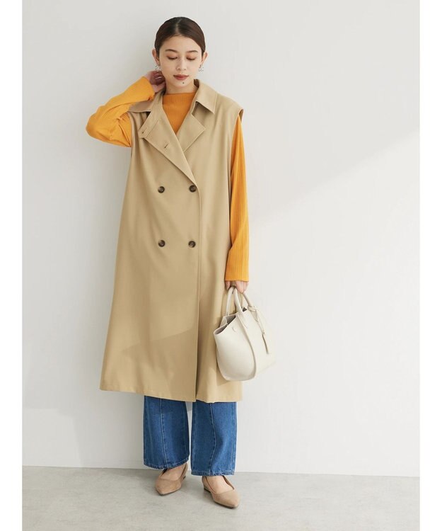 Green Parks トレンチロングジレ Beige