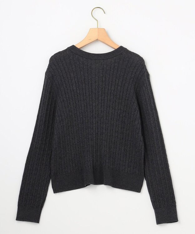 組曲 S 【先行予約】コットンカシミヤミックスニット ケーブルカーディガン チャコールグレー系