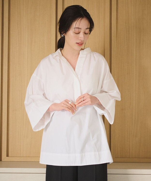 #Newans 【ANSWER for ヘルシーカジュアル】ワイドスリーブシャツ ホワイト系