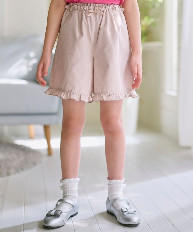 組曲 KIDS 【150-160㎝】 フリルヘムショートパンツ ベージュ