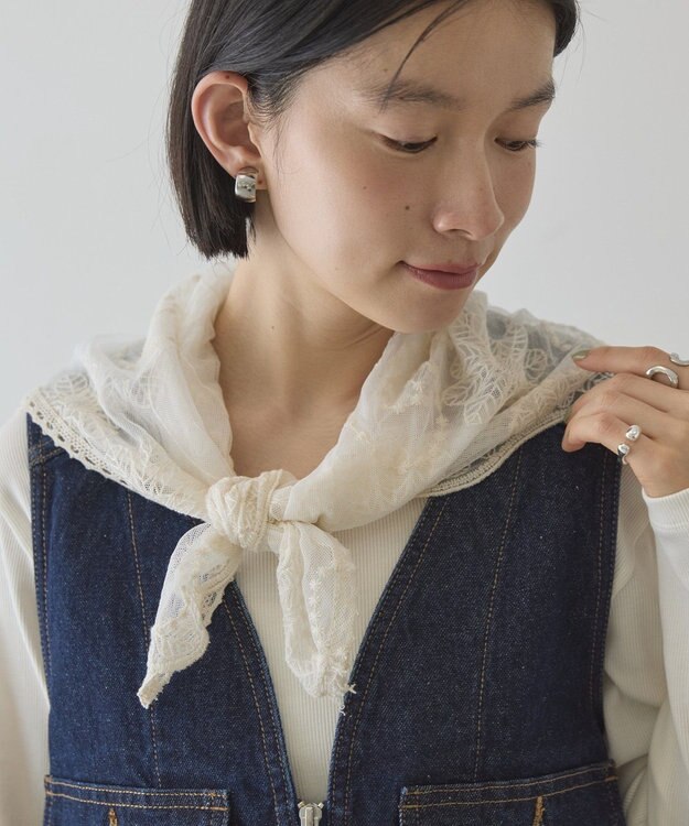 AMERICAN HOLIC チュールレーススカーフ Off White