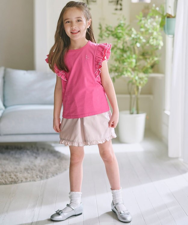 組曲 KIDS 【150-160㎝】 フリルヘムショートパンツ ベージュ