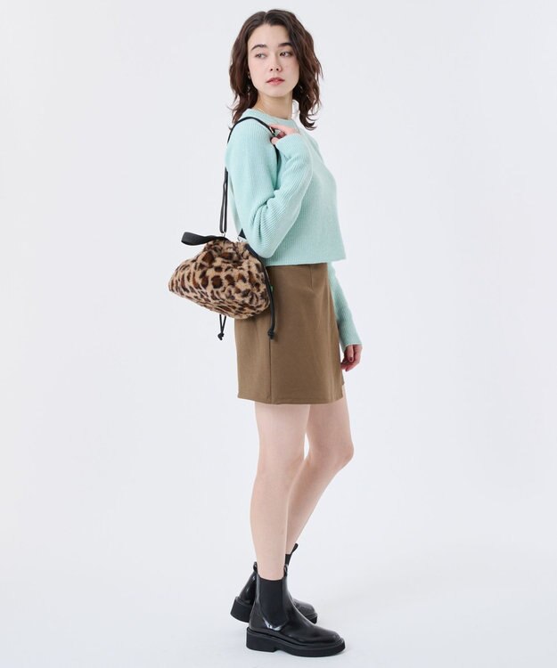 LeSportsac FUR DRAWSTRING TOTE/レオパードフラッフィーファー レオパードフラッフィーファー