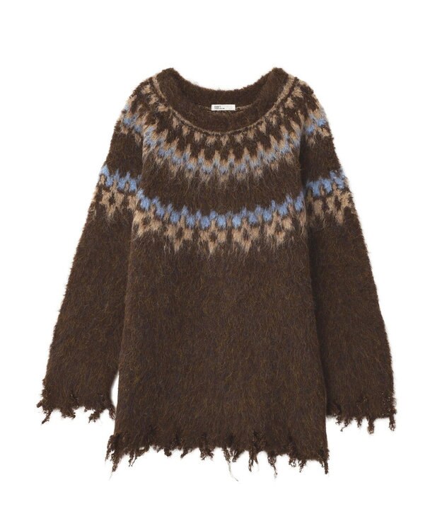 CRAFT STANDARD BOUTIQUE ノルディック起毛ニットプルオーバー Gray