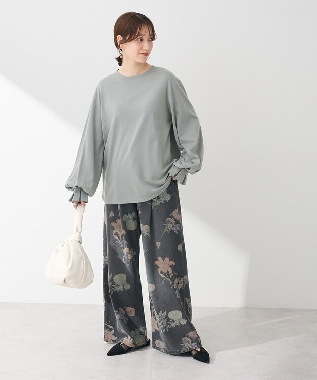 Green Parks ・ＳＵＧＡＲ　ＳＰＯＯＮ　タックスリーブロンＴＥＥ Gray Beige