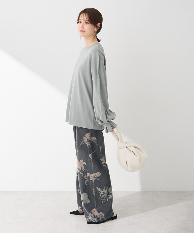 Green Parks ・ＳＵＧＡＲ　ＳＰＯＯＮ　タックスリーブロンＴＥＥ Gray Beige