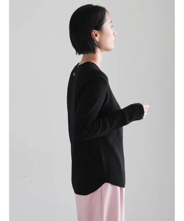 Te chichi チャーム付きワッフルニットプルオーバー ブラック