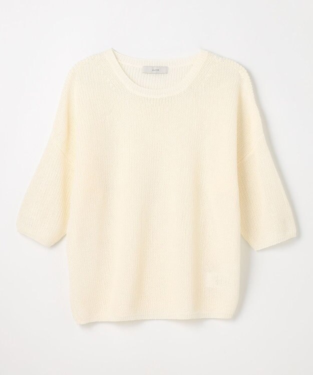 ANY 【洗濯機可/アンチピリング】ギマハーフスリーブニット エクリュ