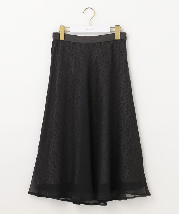 ANY SIS 【洗える】レーシーミルフィーユ スカート ネイビー