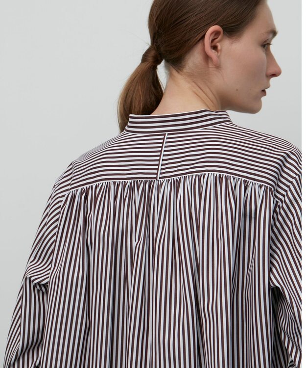 BEIGE， BAILLEUL / ロングシャツ Brown Stripe