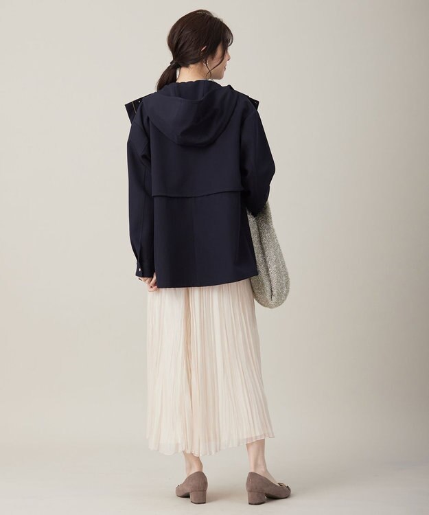 ANY SIS S 【撥水・UVカット・洗える】フーデットハーフ コート ネイビー